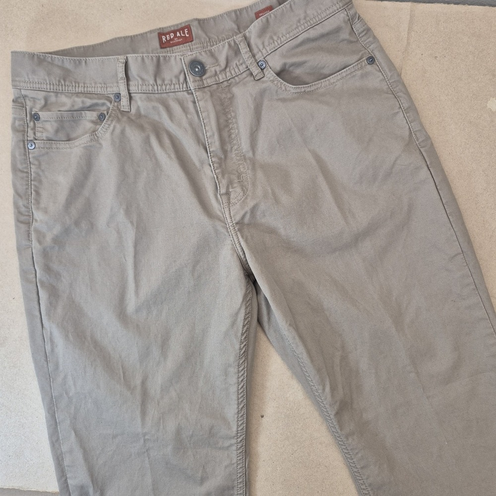Red Ale by Alesbury Relaxed Flex Twill 5 Pocket Pant Mens 31‎ x 30 Tan